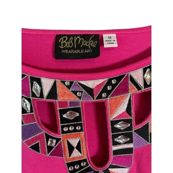 Bob Mackie's Women's Wearable Art Embroidered Cut-Out Pullover Top Size 1X** - Picture 12 of 12
